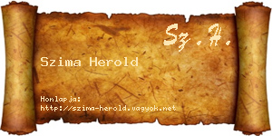 Szima Herold névjegykártya